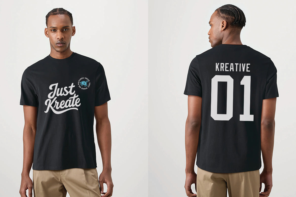 Kreative Classic Black Tee – Unisex Premium Fit | Bold, Minimal, Iconic